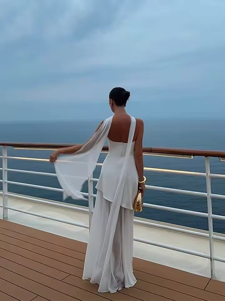 Fashion Strapless Ribbon Mesh Patchwork Maxi Dress Elegant Sleeveless Backless Vacation Long Robes 2025 New Women Beach Dresses