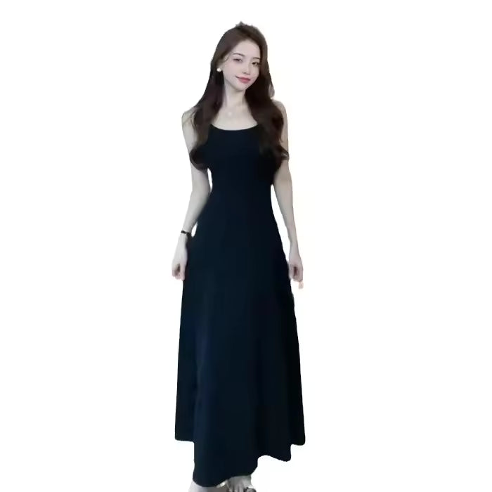 New Chic Long Strapless Dress Women's Inner Wear Slimming Sexy Black Gown for Autumn Summer Outerwear Fashionable Casual Dress