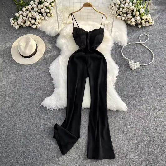 Temperament Slimming Jumpsuits For Women Camisole Sleeveless High Waist Chic Jumpsuit Female Fashion New KJU541747