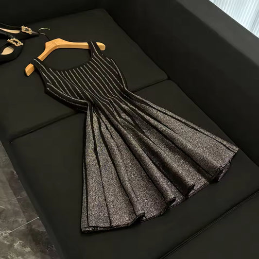Slimming Sexy Mini Dresses For Women Square Sleeveless Backless High Waist Dreped Dress Female Style New KDR512598
